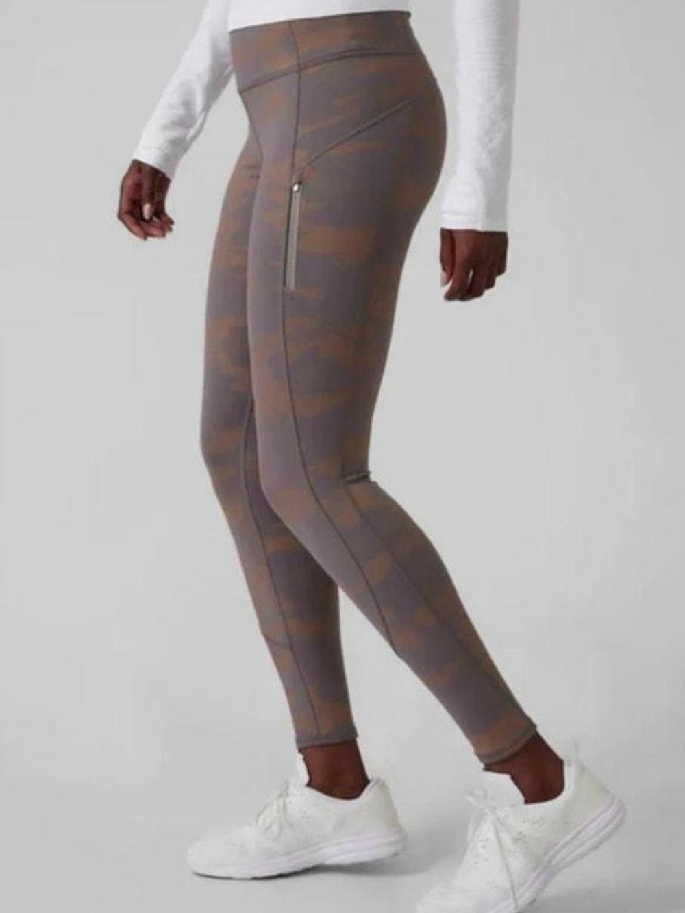 Athleta Rainier Reflective Tight Grey Camo Leggings Small